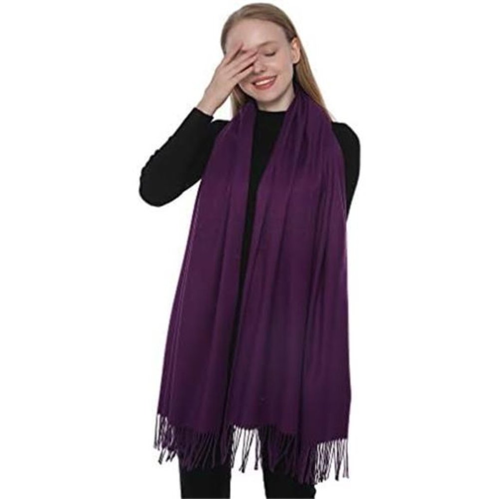 Pashmina Shawls Wraps  Lightweight Purple